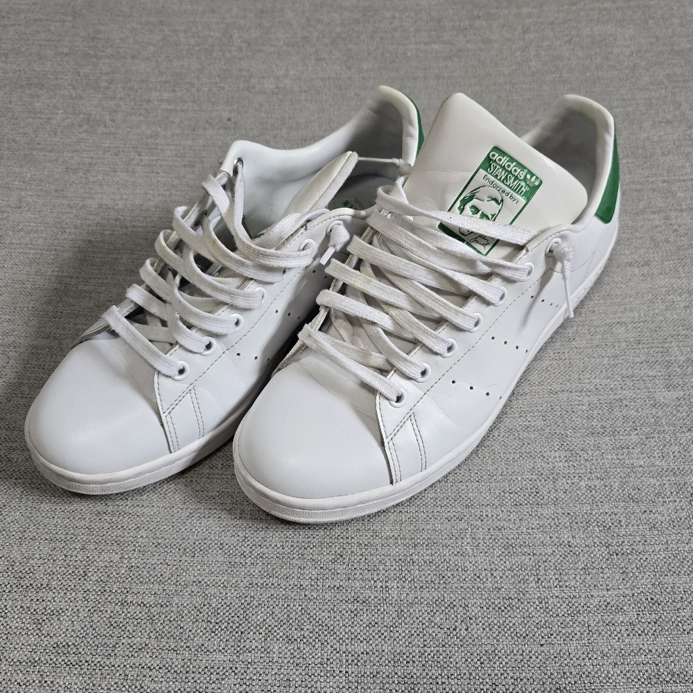 Adidas white and green Stan Smith sneakers